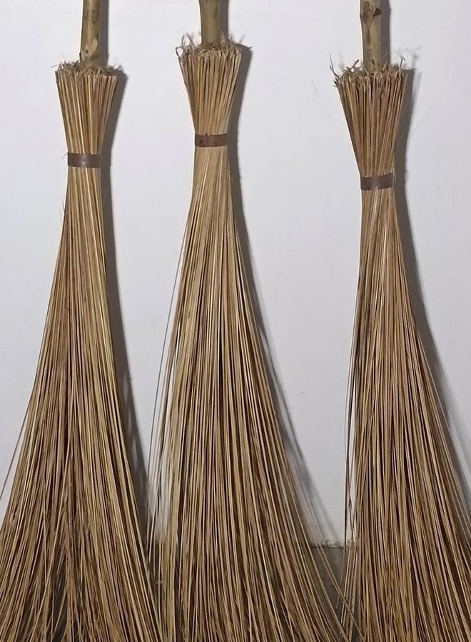 LIVECOOL مكنسة لايف كول ذات العصا الطويلة للمنزل/المكتب، مناسبة للأرضيات الرطبة، وللحديقة، والتنظيف الخارجي، مصنوعة من ألياف الخيزران الطبيعية النقية وجوز الهند. - Image 4